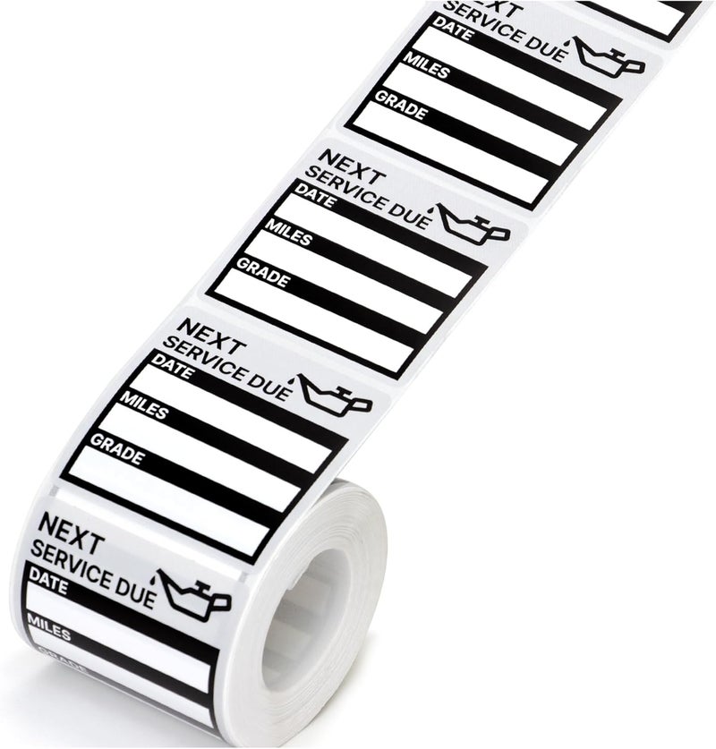 GUEER for Oil Change Stickers Vinyl 300 Pcs 2”x 2” Service Black Stickers, Next Service Due Reminder Sticker Labels, Easy to Write on, Easy to Peel with No Residue - Image 2